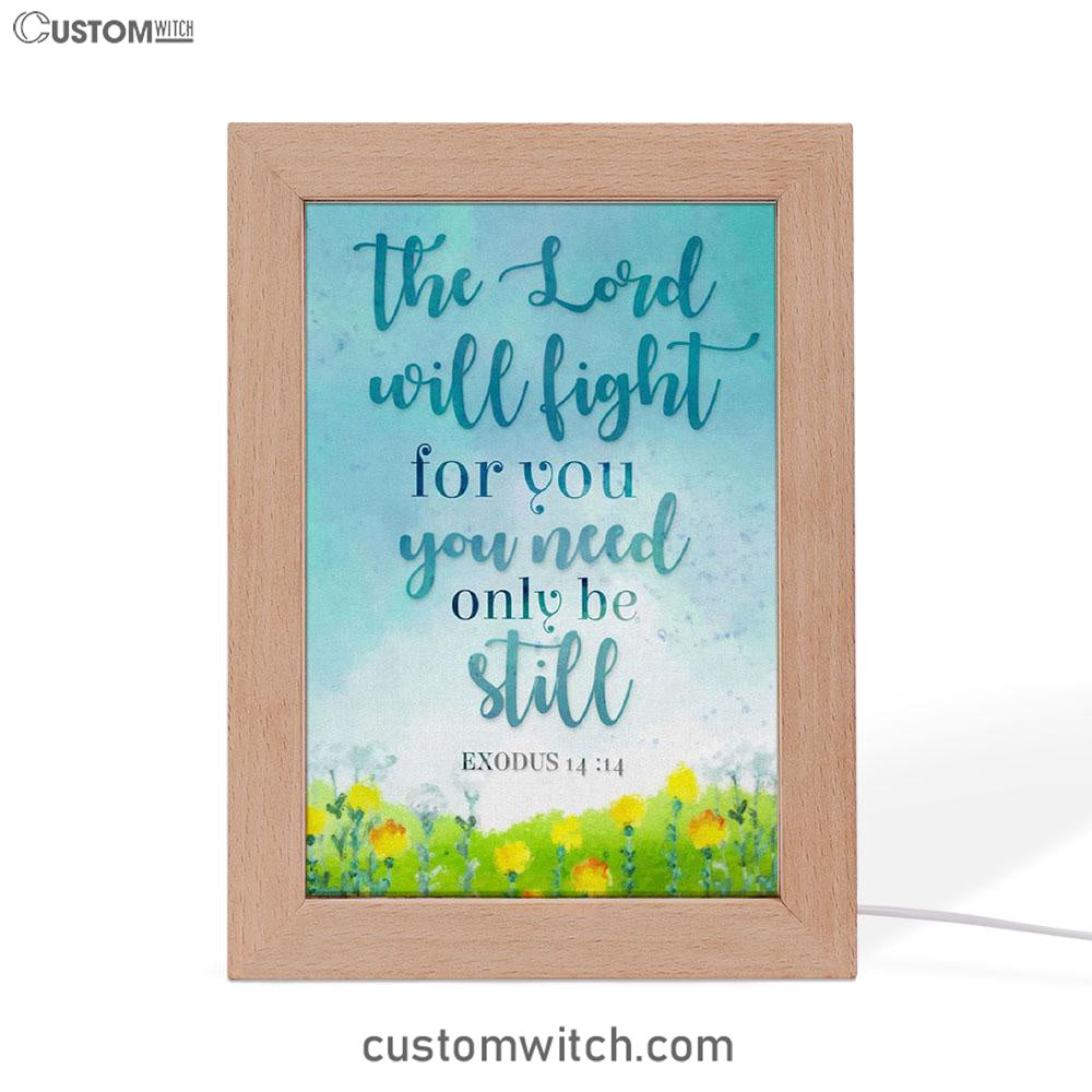 Exodus 1414 The Lord Will Fight For You Christian Night Light - Bible Verse Decor - Scripture Art
