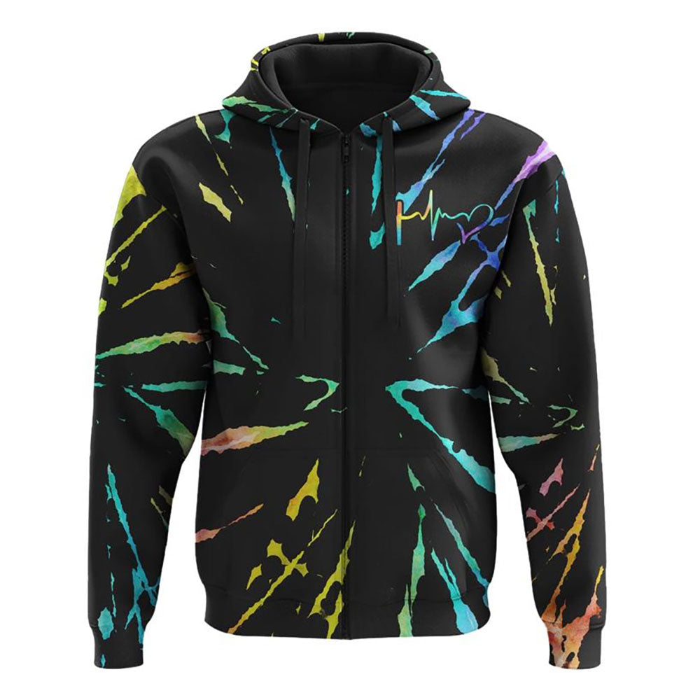 Fé Cross Tie Dye All Over Print 3D Hoodie, Christian Hoodie, Christian Sweatshirt, Bible Verse Shirt