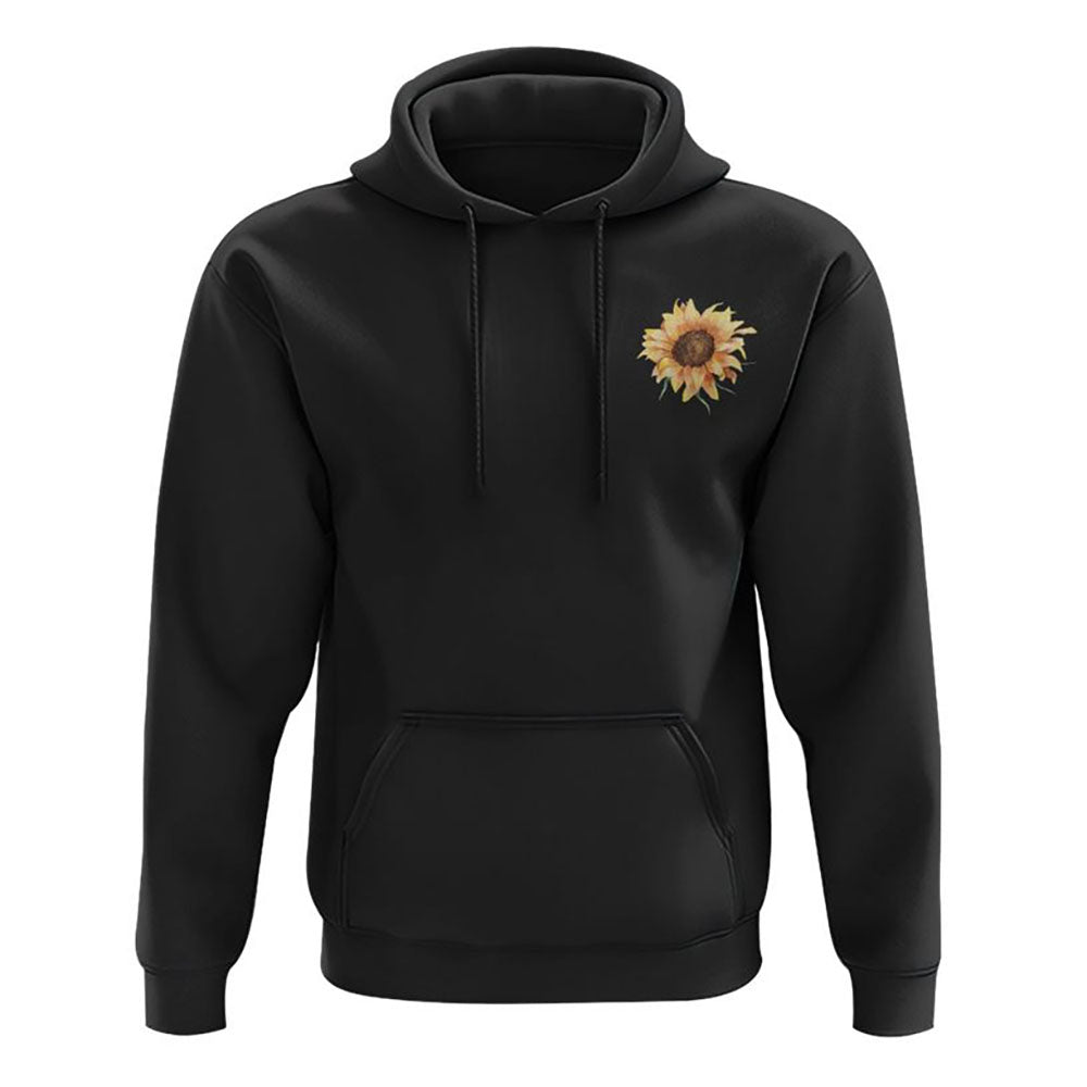 Fé Sunflower Cross American Flag All Over Print 3D Hoodie, Christian Hoodie, Christian Sweatshirt, Bible Verse Shirt