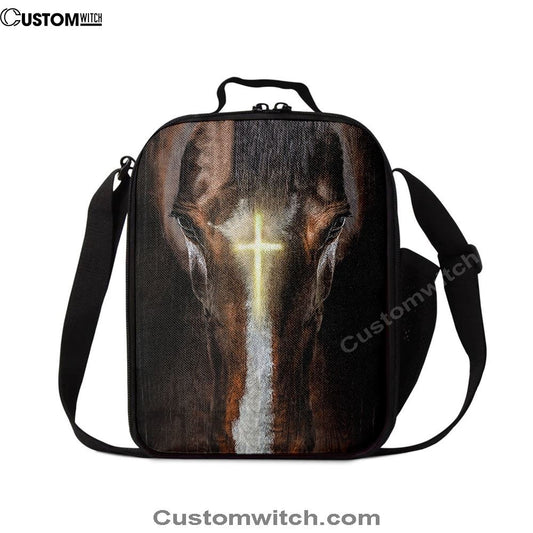 Face Of Horse Beautiful Cross Lunch Bag, Christian Lunch Bag, Religious Lunch Box For School, Picnic
