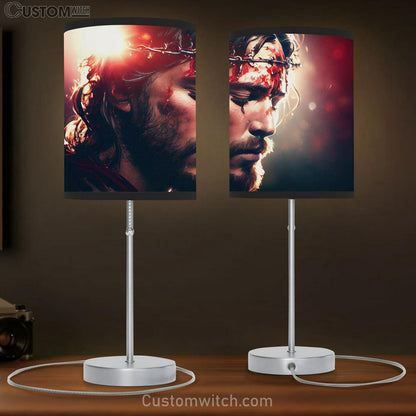 Face Of Jesus Christ Table Lamb Pictures - Faith Art - Christian Table Lamb Gift Decor