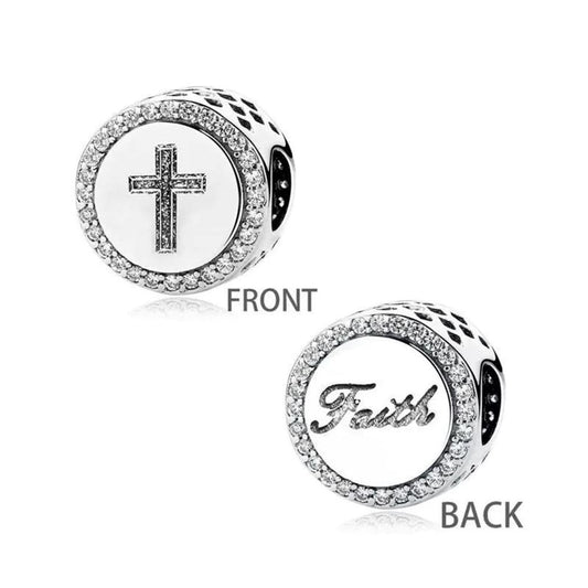 Faith 925 Sterling Silver Christian Charm For Bracelet, Religious Bracelets, Christian Gift