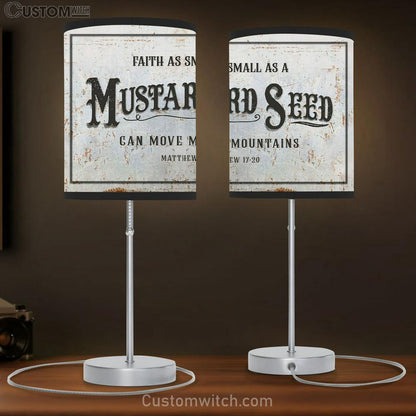 Faith As Small As A Mustard Seed Can Move Mountains Table Lamb Prints - Religious Wall Decor - Christian Table Lamb Gift