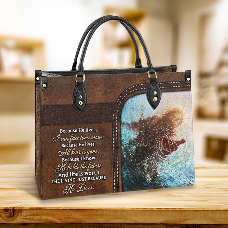 Faith Because He Live 1 Leather Bag, Women's Pu Leather Bag, Best Mother's Day Gifts