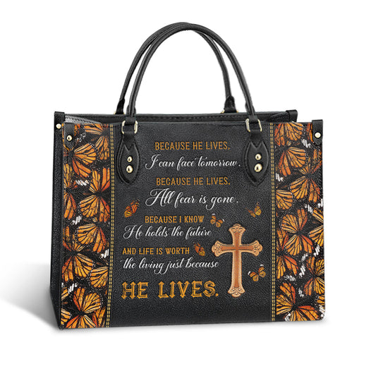 Faith Because He Live Leather Bag, Women's Pu Leather Bag, Best Mother's Day Gifts