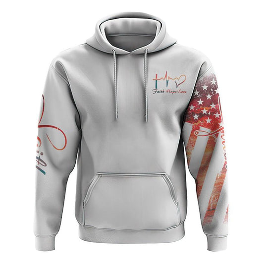 Faith Cross Art Painting Sunset All Over Print 3D Hoodie, Christian Hoodie, Christian Sweatshirt, Bible Verse Shirt