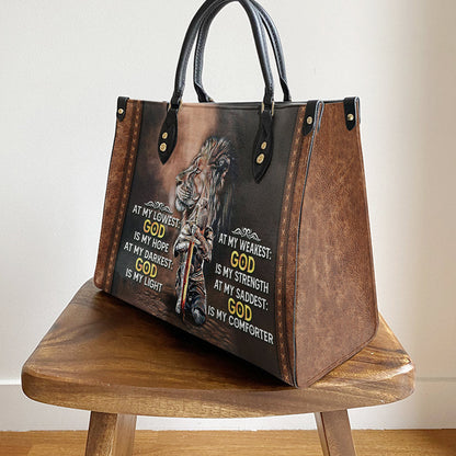 Faith God Is My Light Leather Bag, Women's Pu Leather Bag, Best Mother's Day Gifts