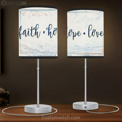 Faith Hope Love Table Lamb Gift - Christian Modern Rustic Farmhouse Wall Decor - Christian Bedroom Decor
