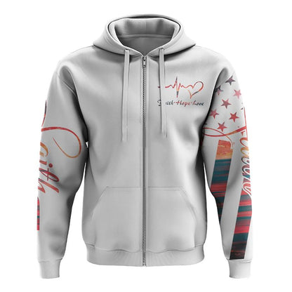 Faith Hope Love Sunset Beach All Over Print 3D Hoodie, Christian Hoodie, Christian Sweatshirt, Bible Verse Shirt