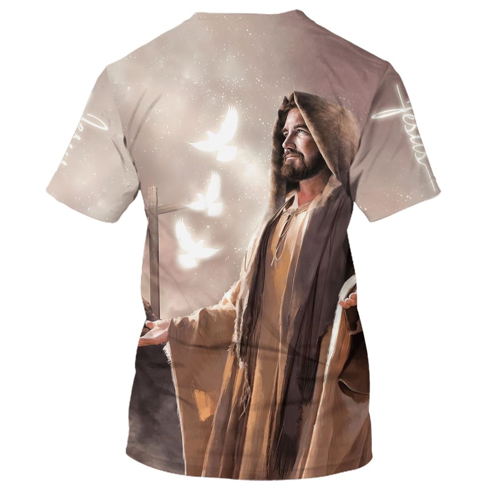 Faith Hope Loves, Jesus Arms Wide Open All Over Print 3D T-Shirt, Gift For Christian, Jesus Shirt