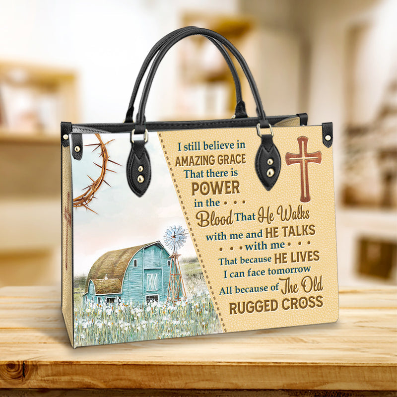 Faith I Still Believe Leather Bag, Women's Pu Leather Bag, Gift For Grandmothers