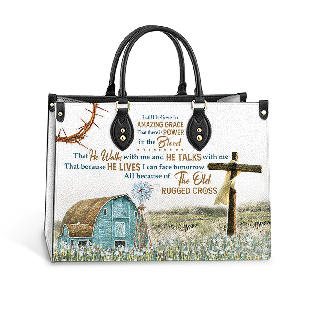 Faith I Still Believe Leather Bag, Women's Pu Leather Bag, Gift For Grandmothers