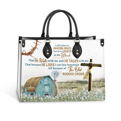 Faith I Still Believe Leather Bag, Women's Pu Leather Bag, Gift For Grandmothers