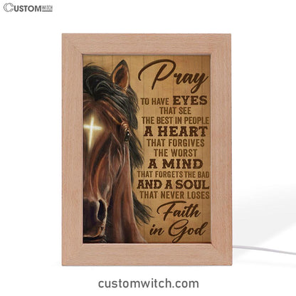 Faith In God Stunning Horse Frame Lamp Art - Christian Art Decor - Religious Gifts Night Light