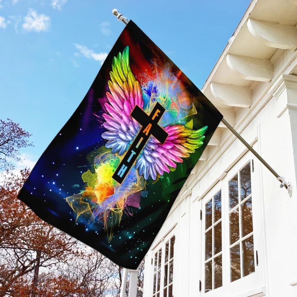 Faith In Jesus Christ Flag, Outdoor Christian House Flag, Christian Flag, Scripture Flag, Garden Banner