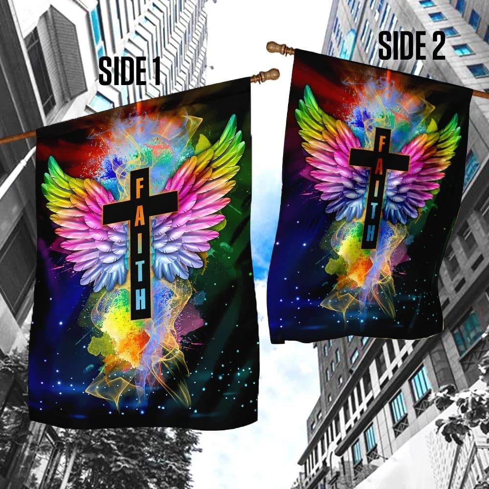 Faith In Jesus Christ Flag, Outdoor Christian House Flag, Christian Flag, Scripture Flag, Garden Banner