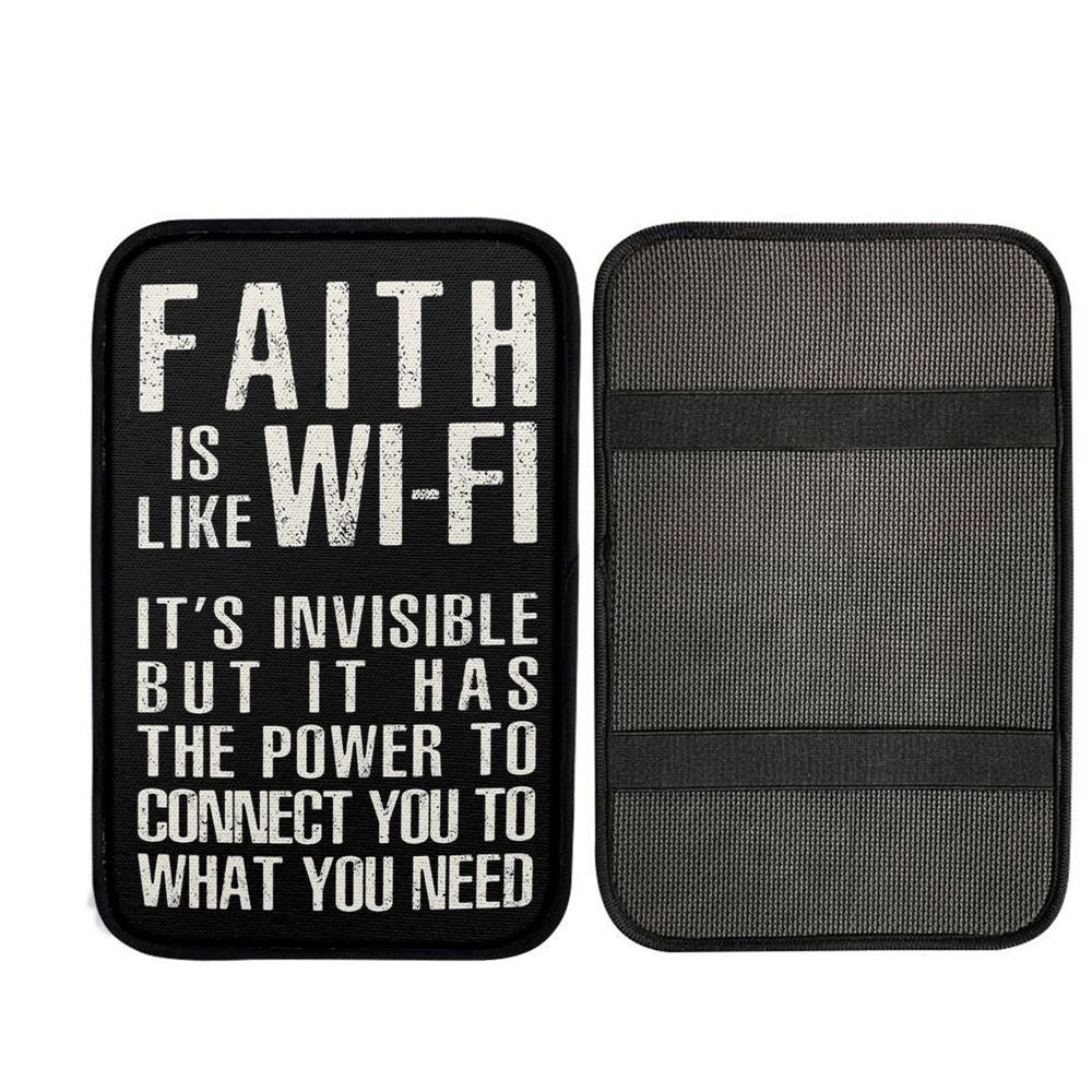 Faith Is Like Wifi Car Center Console Cover, Christian Car Accessories