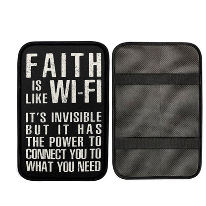 Faith Is Like Wifi Car Center Console Cover, Christian Car Accessories
