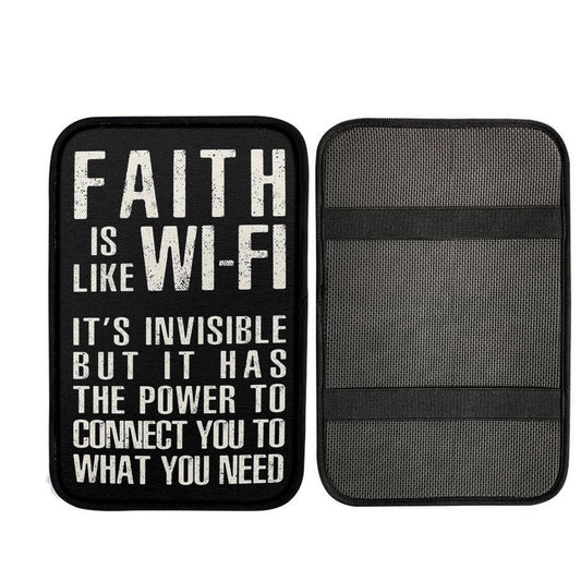 Faith Is Like Wifi Car Center Console Cover, Christian Car Accessories