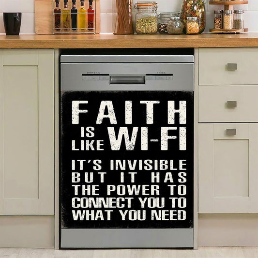 Faith Is Like Wifi Dishwasher Cover, Christian Dishwasher Magnet Cover