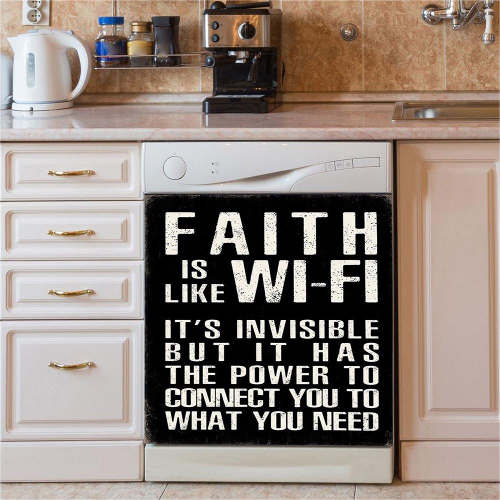 Faith Is Like Wifi Dishwasher Cover, Christian Dishwasher Magnet Cover