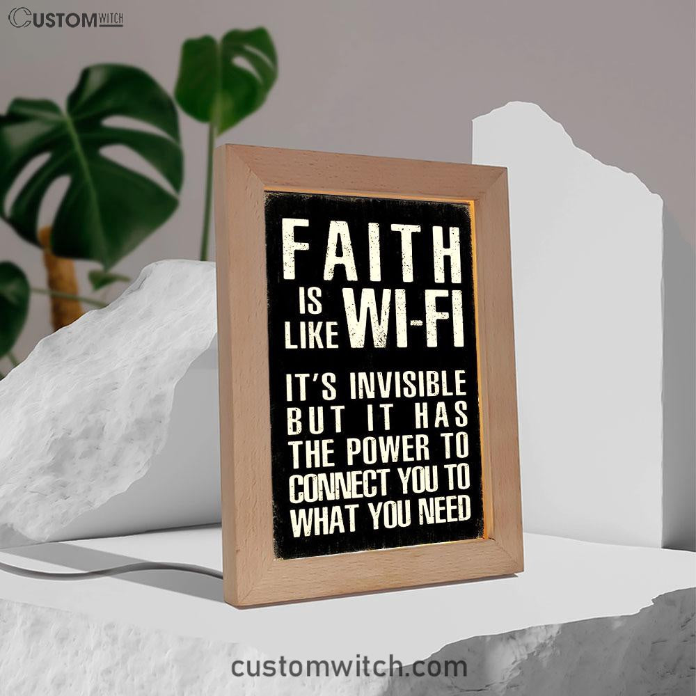 Faith Is Like Wifi Frame Lamp Art - Christian Night Light Decor