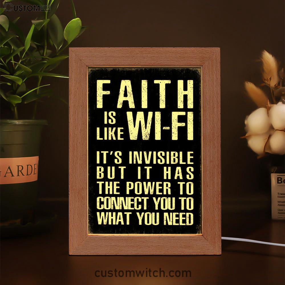 Faith Is Like Wifi Frame Lamp Art - Christian Night Light Decor