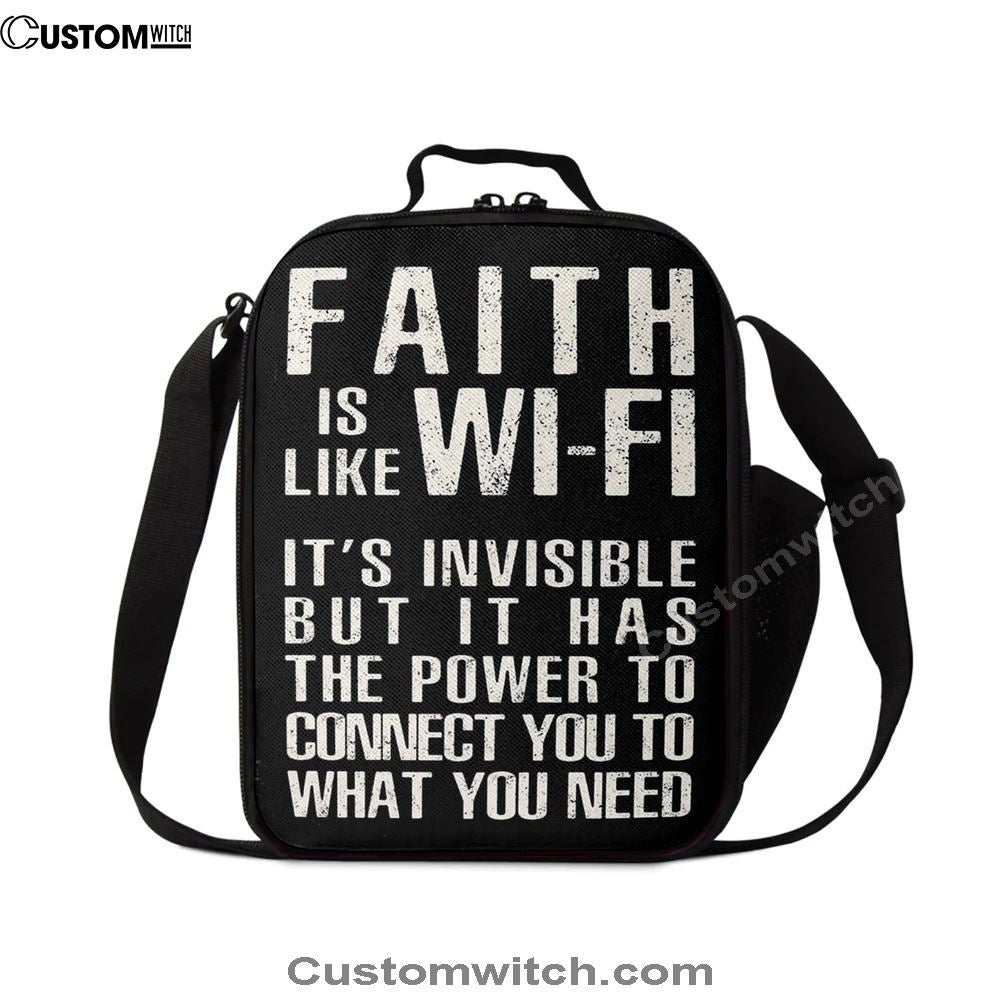 Faith Is Like Wifi Lunch Bag, Christian Lunch Bag, Religious Lunch Box For School, Picnic