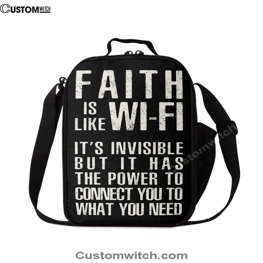 Faith Is Like Wifi Lunch Bag, Christian Lunch Bag, Religious Lunch Box For School, Picnic
