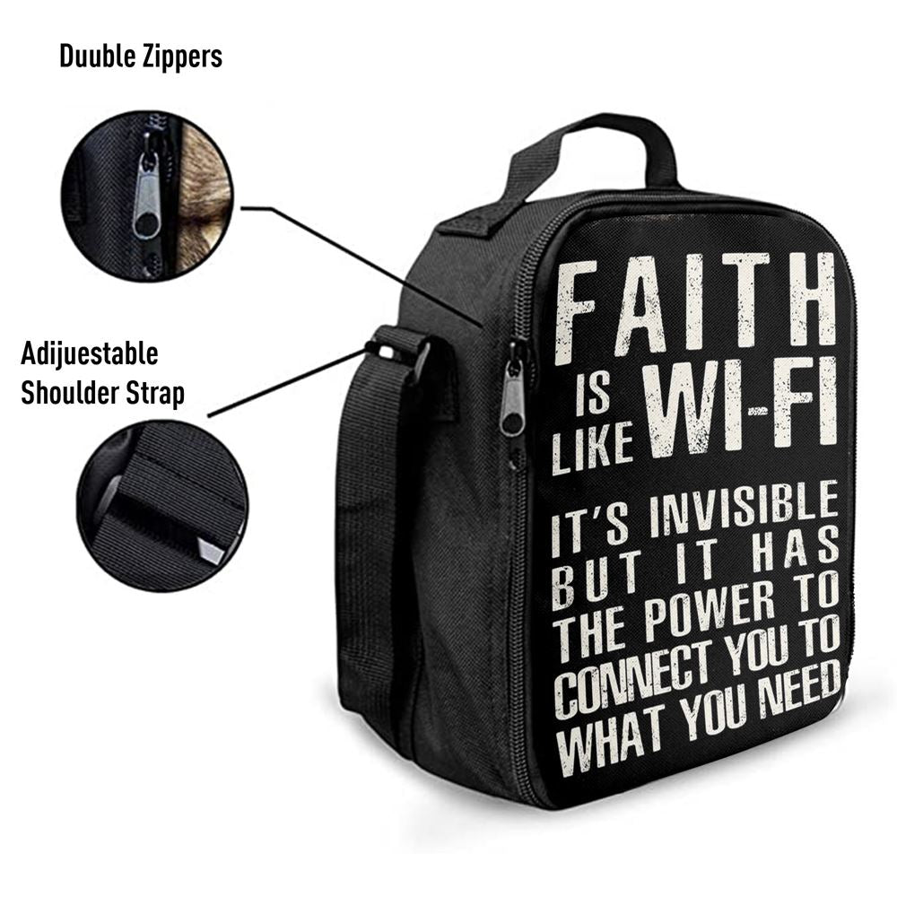 Faith Is Like Wifi Lunch Bag, Christian Lunch Bag, Religious Lunch Box For School, Picnic