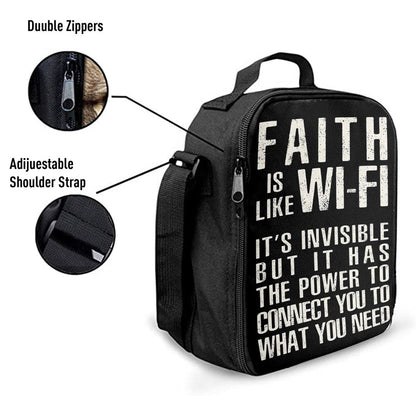 Faith Is Like Wifi Lunch Bag, Christian Lunch Bag, Religious Lunch Box For School, Picnic