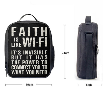 Faith Is Like Wifi Lunch Bag, Christian Lunch Bag, Religious Lunch Box For School, Picnic