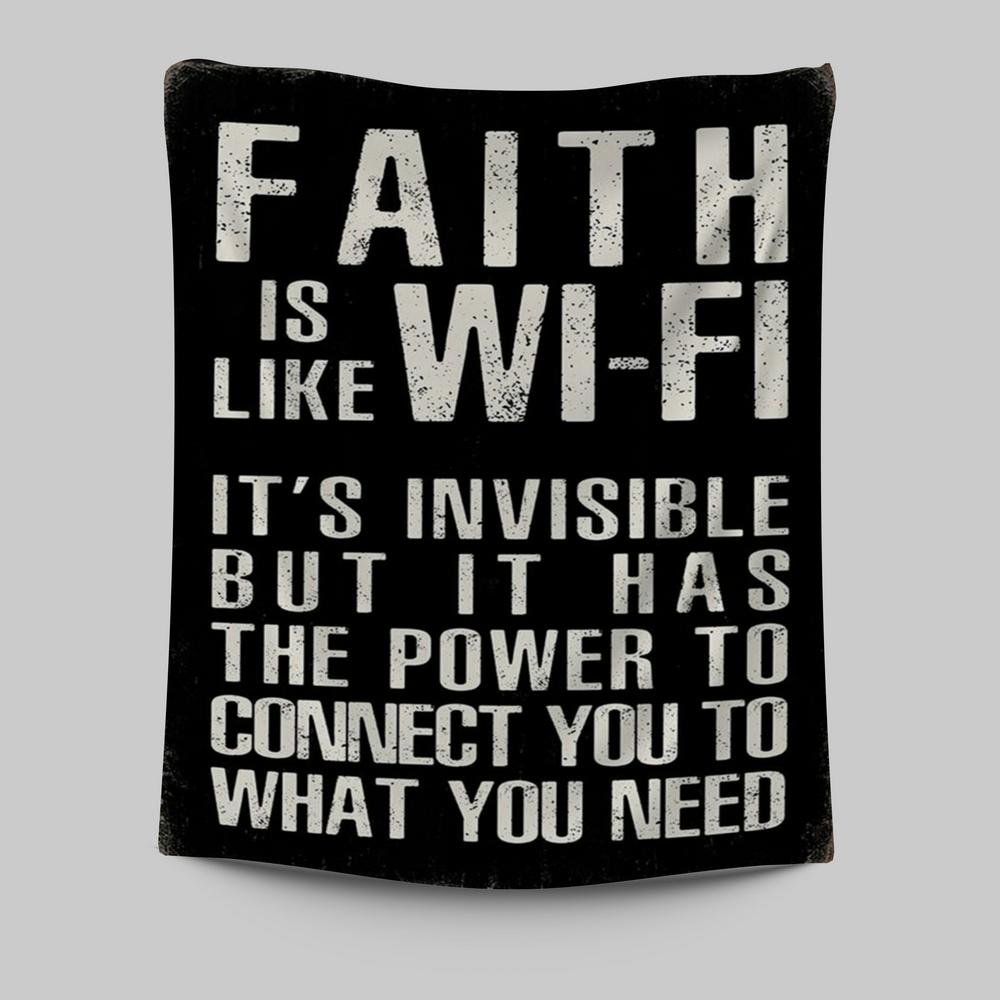 Faith Is Like Wifi Tapestry Wall Art - Christian Tapestries Wall Art Decor