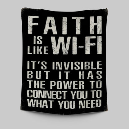 Faith Is Like Wifi Tapestry Wall Art - Christian Tapestries Wall Art Decor