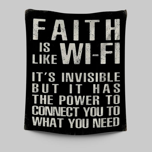 Faith Is Like Wifi Tapestry Wall Art - Christian Tapestries Wall Art Decor