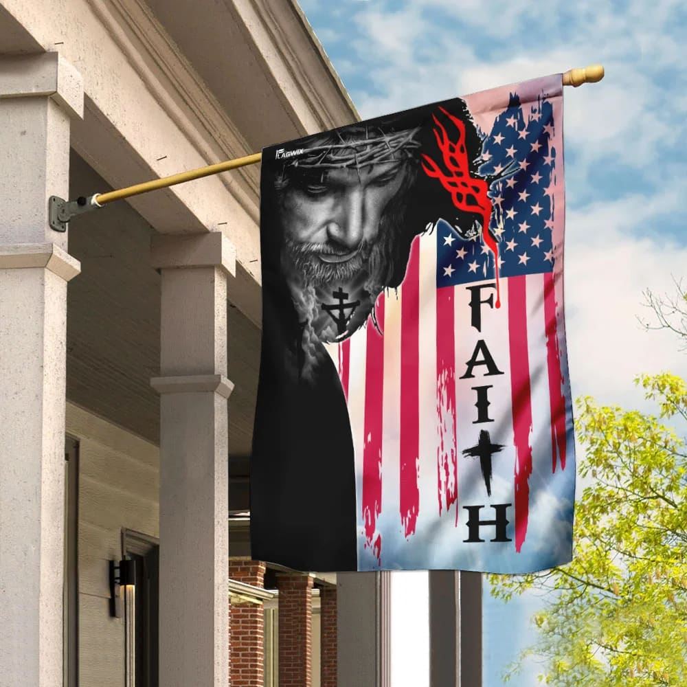 Faith Jesus Christ American House Flags, Christian Flag, Scripture Fla ...