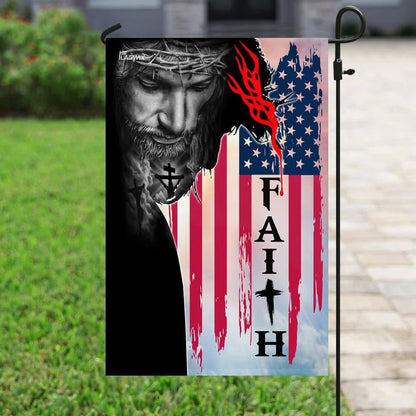 Faith Jesus Christ American House Flags, Christian Flag, Scripture Flag, Garden Banner