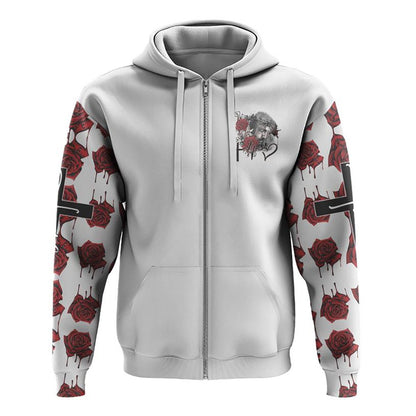 Faith Jesus Rose Watercolor All Over Print 3D Hoodie, Christian Hoodie, Christian Sweatshirt, Bible Verse Shirt