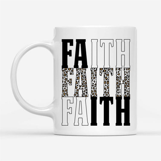 Faith Leopard Coffee Mug, Christian Mug, Bible Mug, Faith Gift, Encouragement Gift