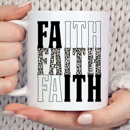 Faith Leopard Coffee Mug, Christian Mug, Bible Mug, Faith Gift, Encouragement Gift