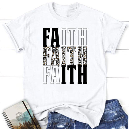 Faith Leopard T Shirt, Blessed T Shirt, Bible T shirt, T shirt Women
