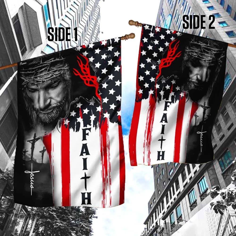 Faith Of Jesus Christ Flag, Outdoor Christian House Flag, Christian Flag, Scripture Flag, Garden Banner