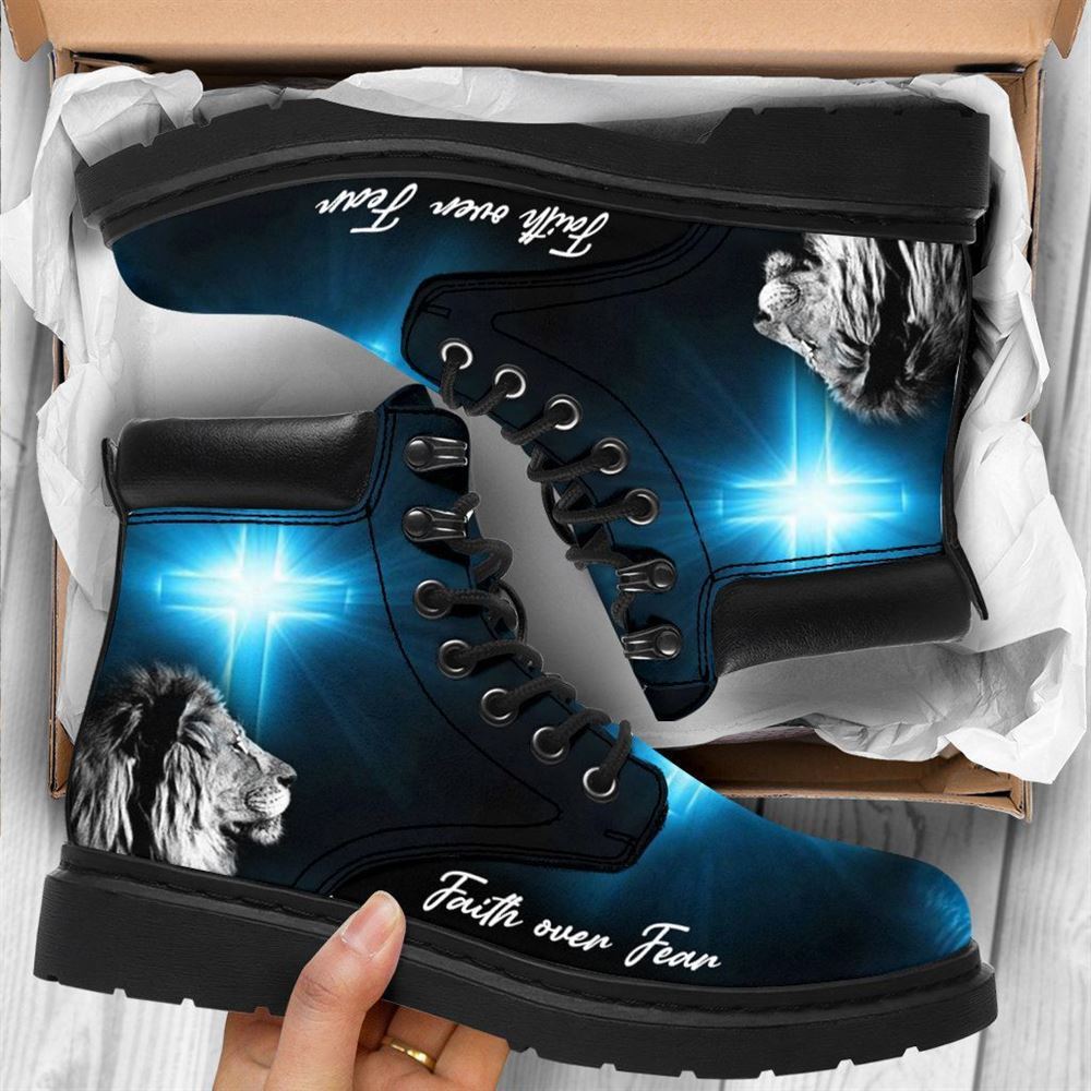 Faith Over Fear Jesus Boots, Christian Lifestyle Boots, Bible Verse Boots, Christian Apparel Boots