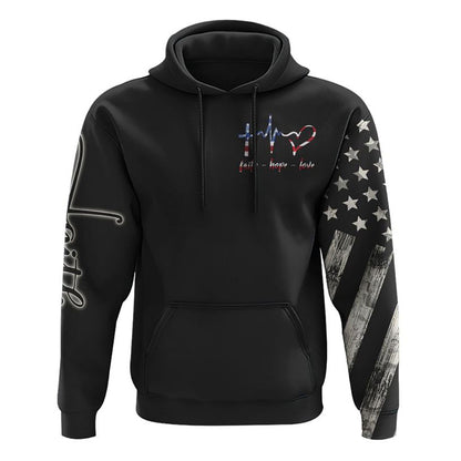 Faith Over Fear Jesus Crack Flag All Over Print 3D Hoodie, Christian Hoodie, Christian Sweatshirt, Bible Verse Shirt