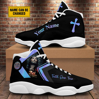 Faith Over Fear Jesus Hands Customized Jd13 Shoes For Man And Women, Christian Basketball Shoes, Gifts For Christian, God Shoes