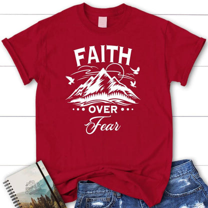 Faith Over Fear Mountain T Shirt, Blessed T Shirt, Bible T shirt, T shirt Women