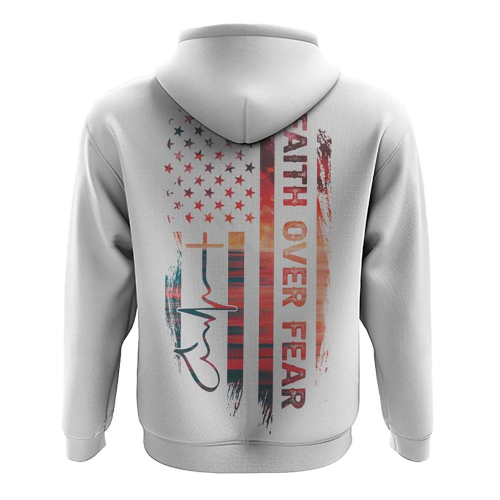Faith Over Fear Painting Beach Flag All Over Print 3D Hoodie, Christian Hoodie, Christian Sweatshirt, Bible Verse Shirt
