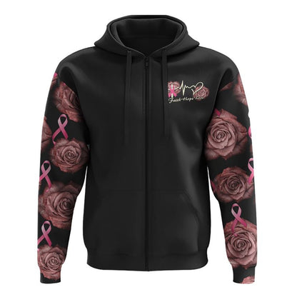 Faith Rose Cross Ribbon Wings All Over Print 3D Hoodie, Christian Hoodie, Christian Sweatshirt, Bible Verse Shirt