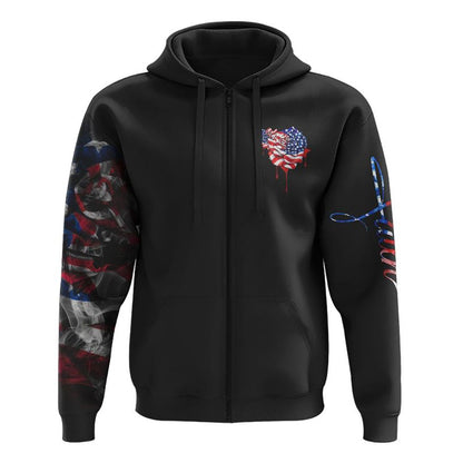 Faith Rose Independence Day Flag All Over Print 3D Hoodie, Christian Hoodie, Christian Sweatshirt, Bible Verse Shirt