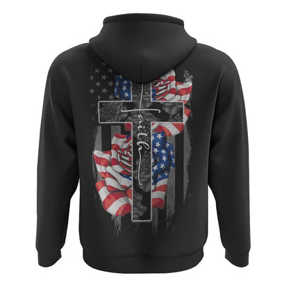 Faith Rose Us Flag All Over Print 3D Hoodie, Christian Hoodie, Christian Sweatshirt, Bible Verse Shirt